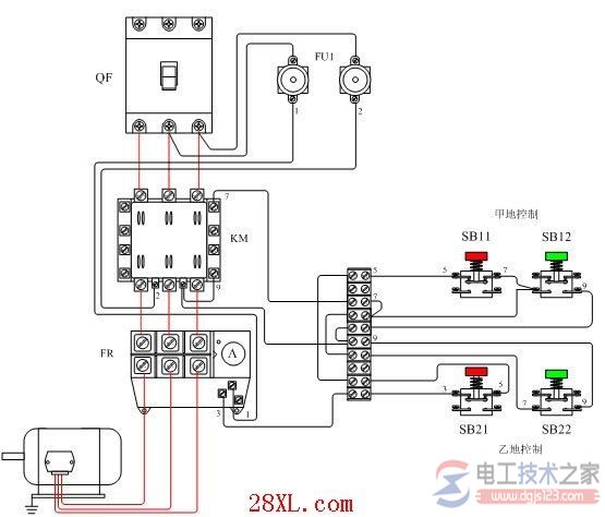 电动机两地控制接线