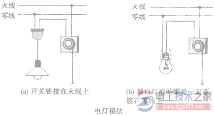 家庭電路插座與電燈的接線方法2