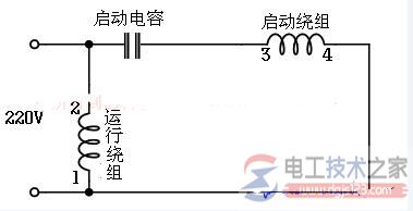 倒顺开关与电机接线图1