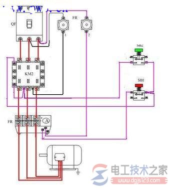 电气自锁实物接线图