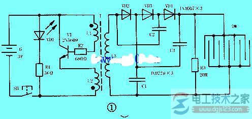 电蚊拍的电路原理