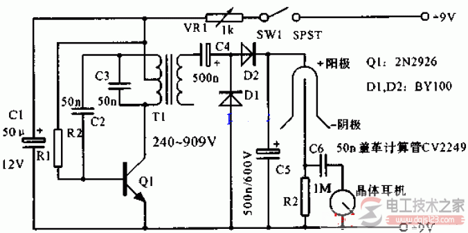 盖革计数器电路电气原理图