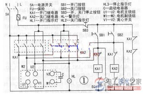 电动伸缩门继电控制电路图