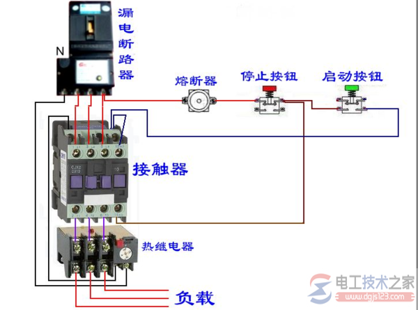 CJX2 0910交流接触器的接线方法