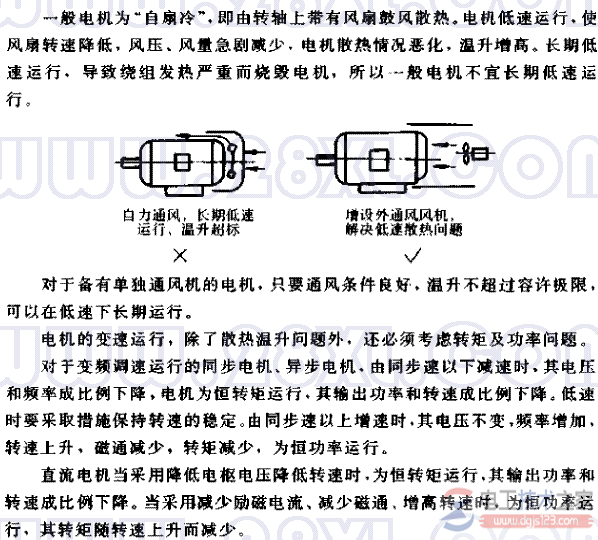 禁止电机长期低速运行