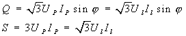 三相功率的计算公式