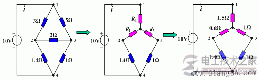 电阻星形联结与三角形联结等效变换