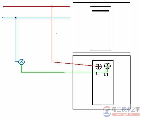 单控开关接线图实物图