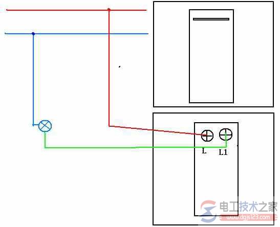 单控开关接线图实物图