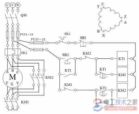 星三角控制电路原理图