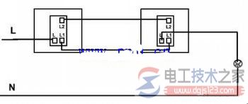 单联双控开关接线图2