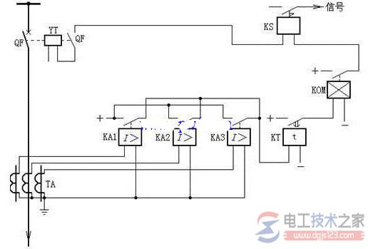 定时限过电流保护接线图