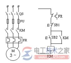 鼠笼电动机起停电器控制线路工作情况图解