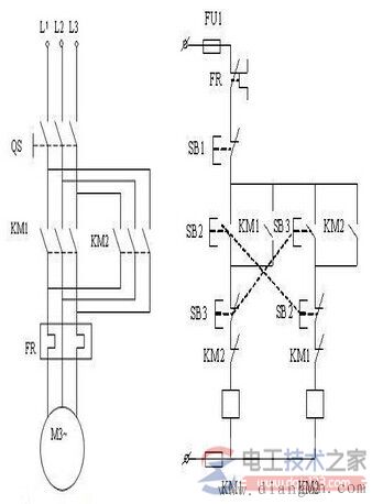 三相异步电动机正反转控制电路