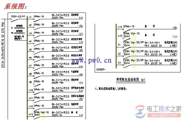 电气建筑照明施工设计要求图解