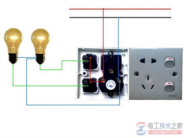 公牛一开关五孔插座接线图