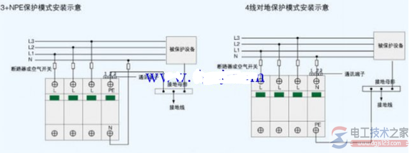 防雷器的安装接线图