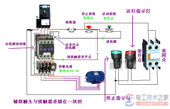 交流接触器常开常闭触点图