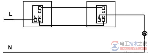 单联双控开关接线图及接线方法教程