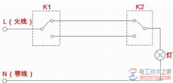 单联双控开关接线图及接线方法教程