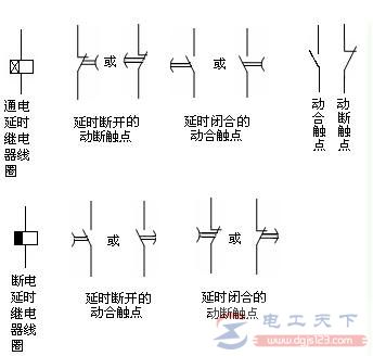 时间继电器的触点图形符号