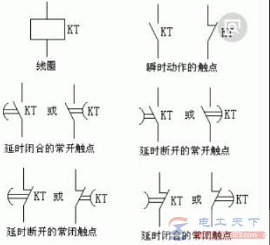 电气原理图上时间继电器文字符号与图形符号