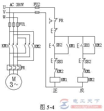 三相异步电动机正反转控制的电气原理图2