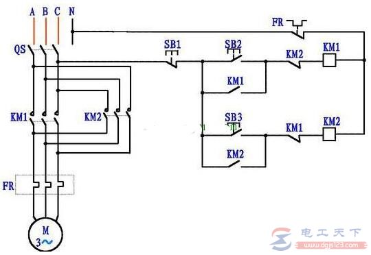 三相电机正反转控制电路图及原理详解2