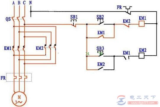 三相电机正反转控制电路图及原理详解5