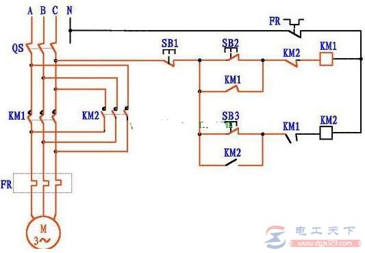 三相电机正反转控制电路图及原理详解6