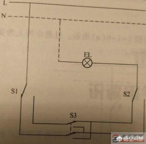 一个双极双控开关与两个单极双控开关实现电灯的三地控制