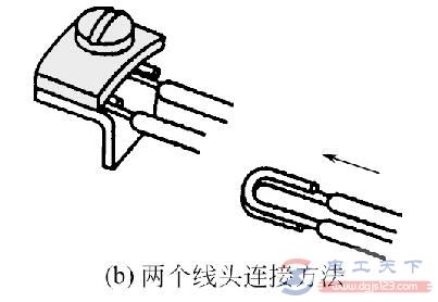 线头与瓦形接线桩的连接方法