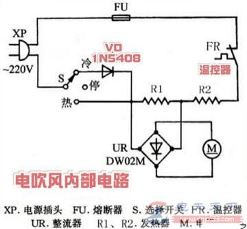 电吹风的内部电路图与构造