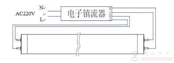 电子式镇流器的接线图