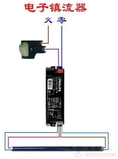 电子式镇流器的接线图