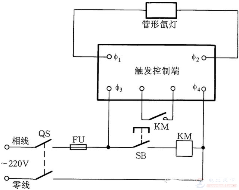 管形氙灯的接线方法