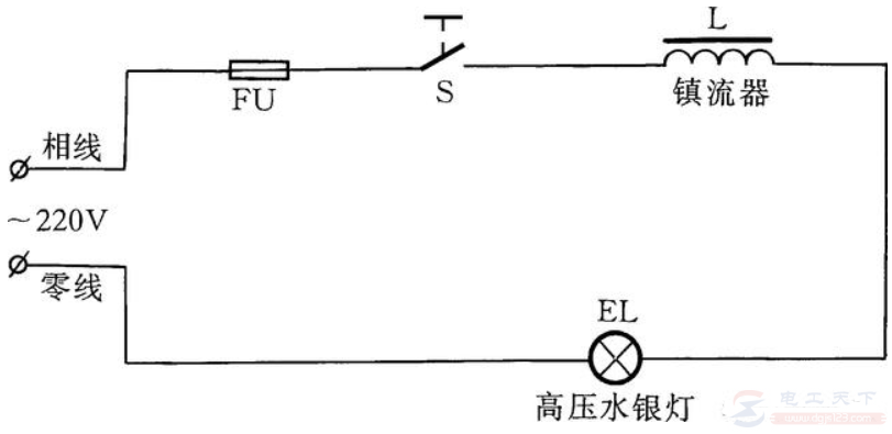 高压水银灯的安装线路图