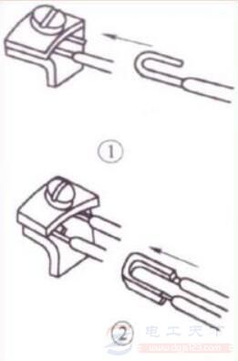 线头与瓦形接线桩的连接方法