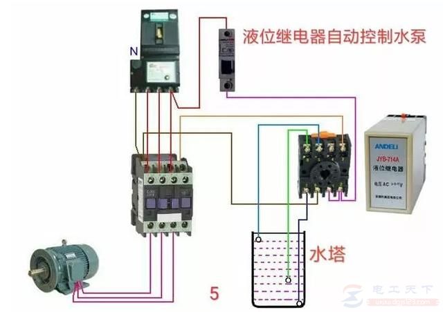 交流接触器控制单相电机逆顺转的接线图