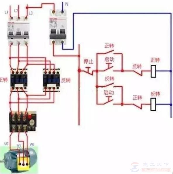接触器控制电机正反转的接线方法详解
