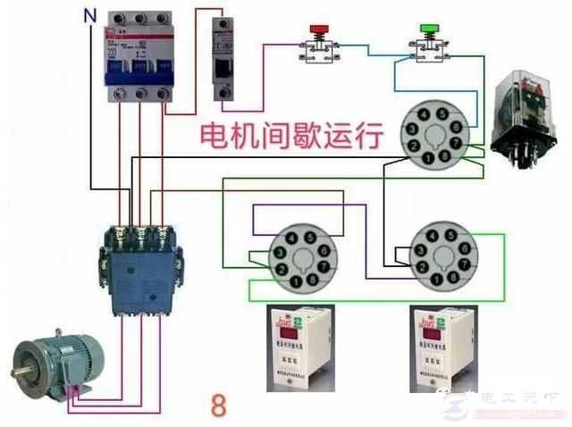 接触器延时断电与停机的接线图