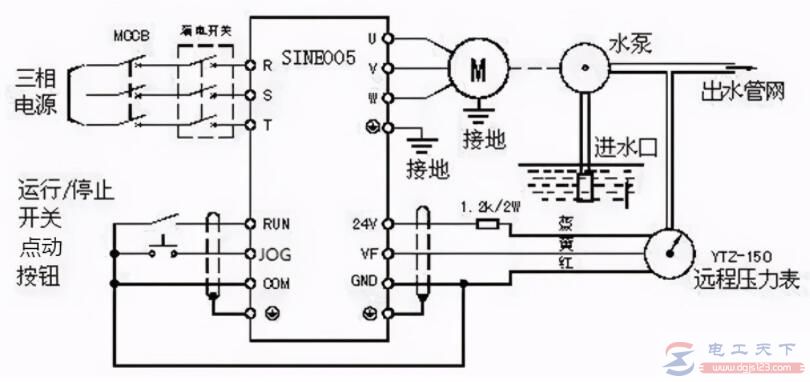 变频器急停接线图图片