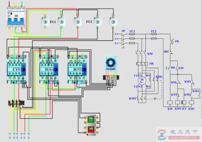 一文看懂二个星三角启动二次线的接线电路图