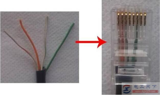 一文看懂四芯网线水晶头的接法