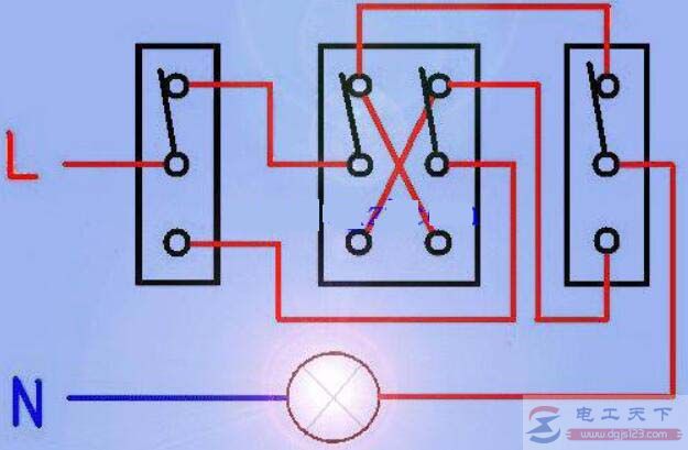 单开三控开关怎么接线，附一例单开三控开关的接线图