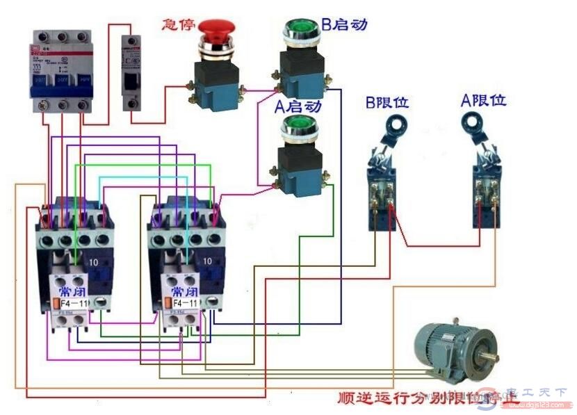 一文看懂行程开关的接线图，多个简易行程开关的实物接线图