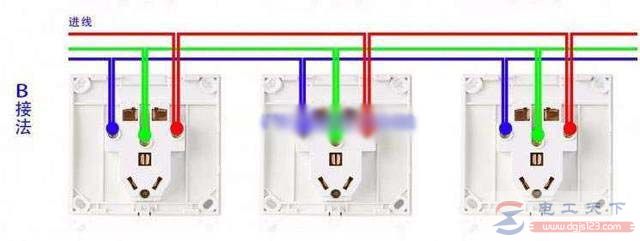 多个插座并排怎么接线，附插座并排的电路接线图