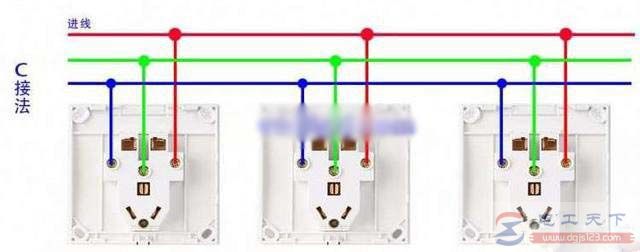 多个插座并排怎么接线，附插座并排的电路接线图