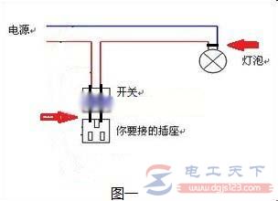 电灯开关怎么接插座，一例电灯开关改插座的接线图