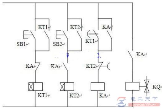 一例<a href=/zt/shijianjidianqi/ target=_blank class=infotextkey>时间继电器</a>控制电磁阀的电路图